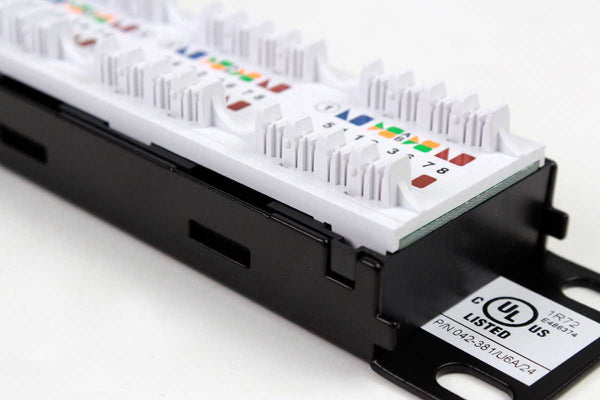 24-Port CAT6A Patch Panel, 19-Inch Rack Mountable, 110 Type Termination