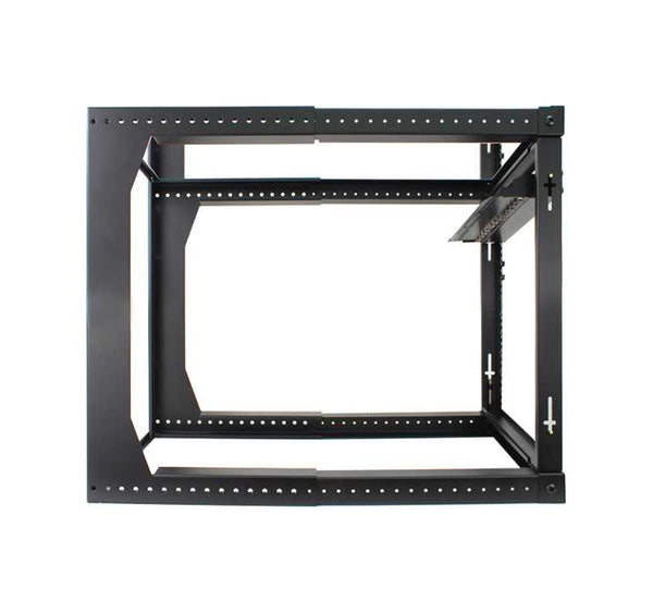 12U Open Wall Mount Frame Rack with Hinge - Open Box - J2R Cabling Supplies 