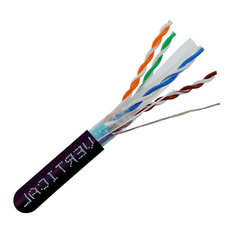 CAT6 550MHz Shielded Direct Burial Outdoor Cable 1000ft. Dual Jacket - Black