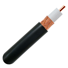 RG59 Bare Copper Coaxial with 95% CCA Braid - 1000ft. - Black