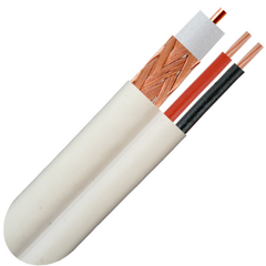 RG59, 18/2 Plenum Siamese coaxial with 95% Bare Copper Braid - 1000ft. - White