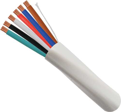 Stranded, Unshielded, 22AWG, 6 Conductor, Pull Box - White 22AWG_6_Conductor_Stranded_white