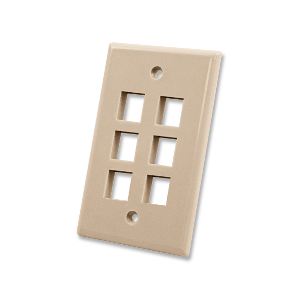6 Port Wall Plate - J2R Cabling Supplies 