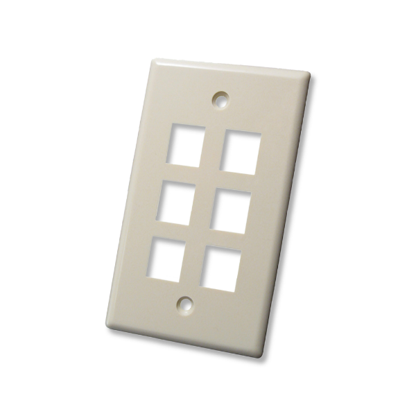6 Port Wall Plate - J2R Cabling Supplies 