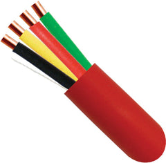 Fire Alarm Cable, 22/4, Solid, Unshielded, FPLR (Riser), 500ft Coil Pack, Red