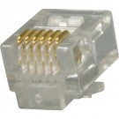 RJ12 Plug, 6 Position, 6 Conductor, For Round Solid Wire - J2R Cabling Supplies 