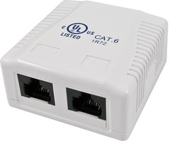 Surface Mount Box with 2 Cat6 Jacks