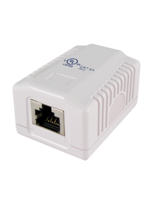 Surface Mount Box with 1 Cat6A Jack - J2R Cabling Supplies 