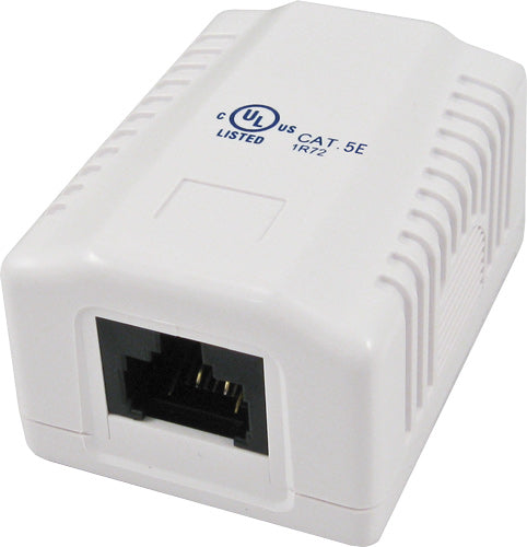 Surface Mount Box with 1 Cat5e Jack - J2R Cabling Supplies 