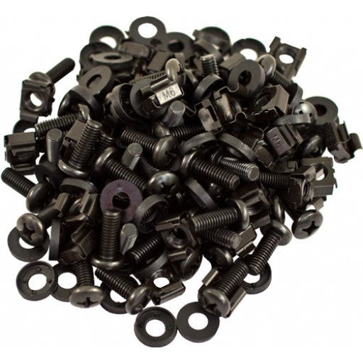 M6 Cage Nuts and Screws 50pc - J2R Cabling Supplies 