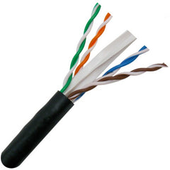CAT6 550MHz UV Rated Bulk Cable 1000ft. - Black