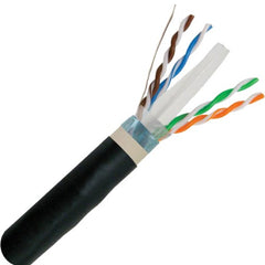 CAT6A 550MHz Shielded Direct Burial Outdoor Cable 1000ft. Dual Jacket - Black