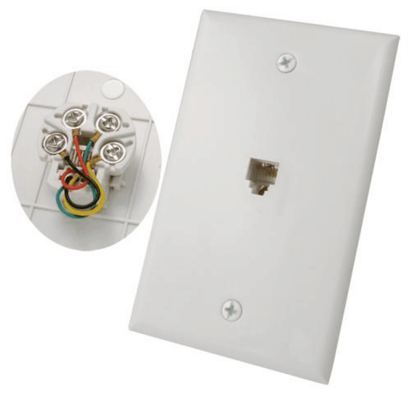 1 Port Telephone Wall Plate - Ivory - J2R Cabling Supplies 