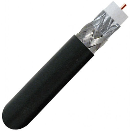 RG6 Direct Burial Standard Shield Coaxial - 1000ft. - Black - J2R Cabling Supplies 