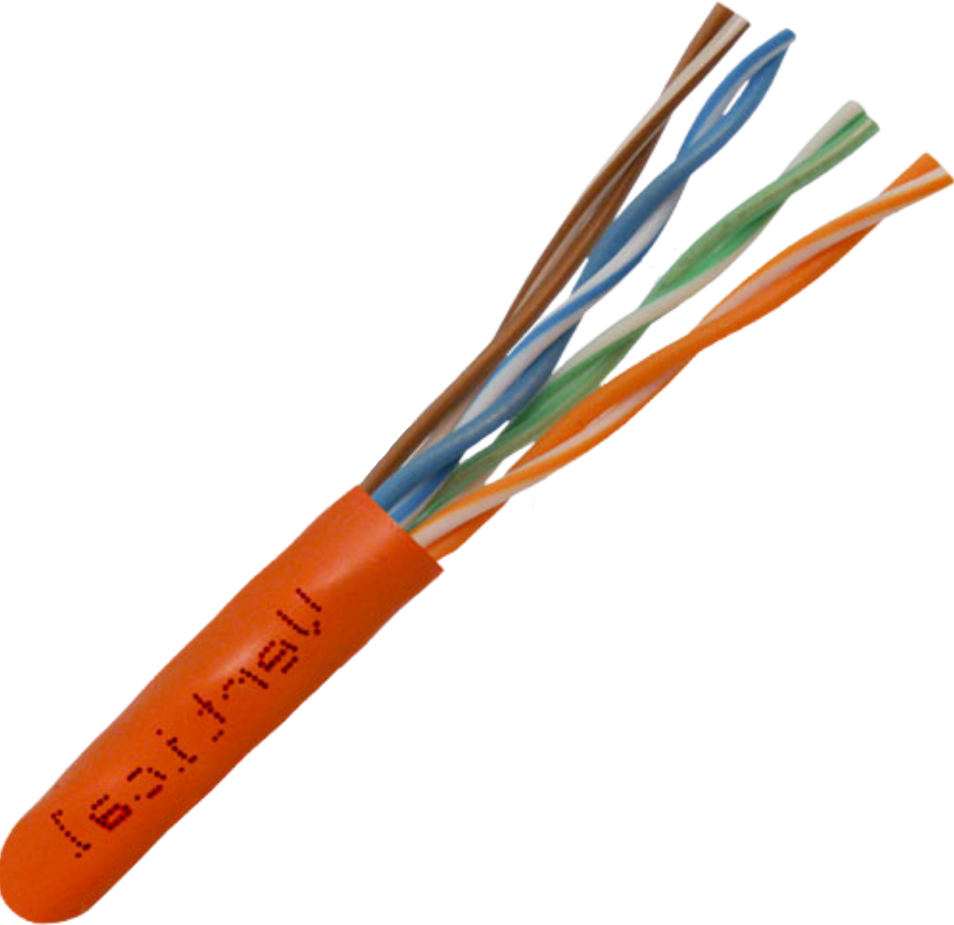 Vertical Cable Cat6, 550 MHz, UTP, 23AWG, 8C Solid Bare Copper, Plenum, 1000ft, Bulk Ethernet Cable - Made in USA, Orange