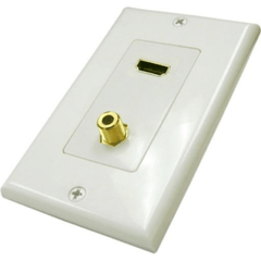 1 HDMI and 1 F81 Wall Plate - White