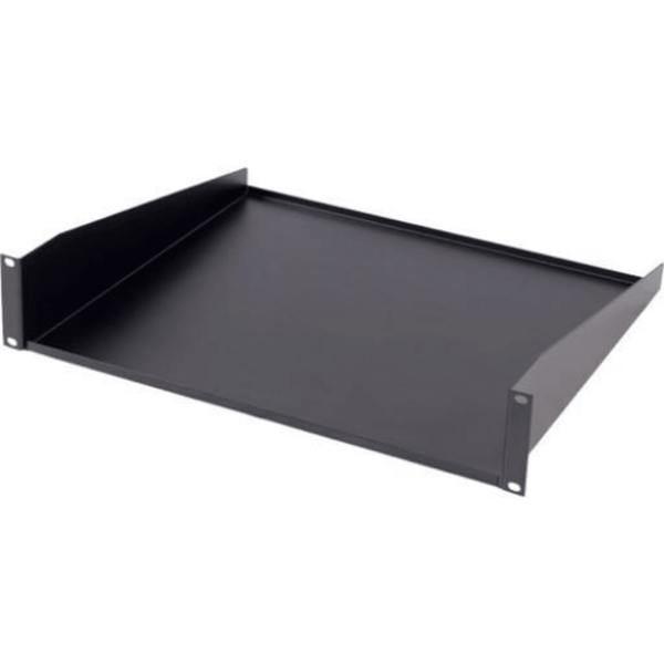 1U Non Vented Shelf - Black - J2R Cabling Supplies 