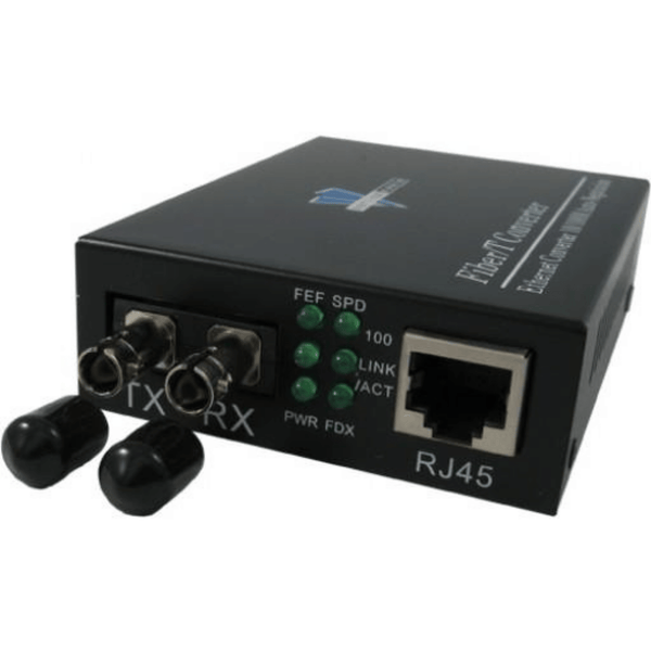 20Km 10/100Base-TX/FX Bridge Single-Mode Media Converter-ST Connector