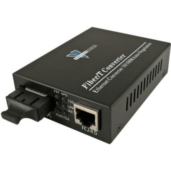 20Km 10/100Base-TX/FX Bridge Single-Mode Media Converter SC Connector - J2R Cabling Supplies 