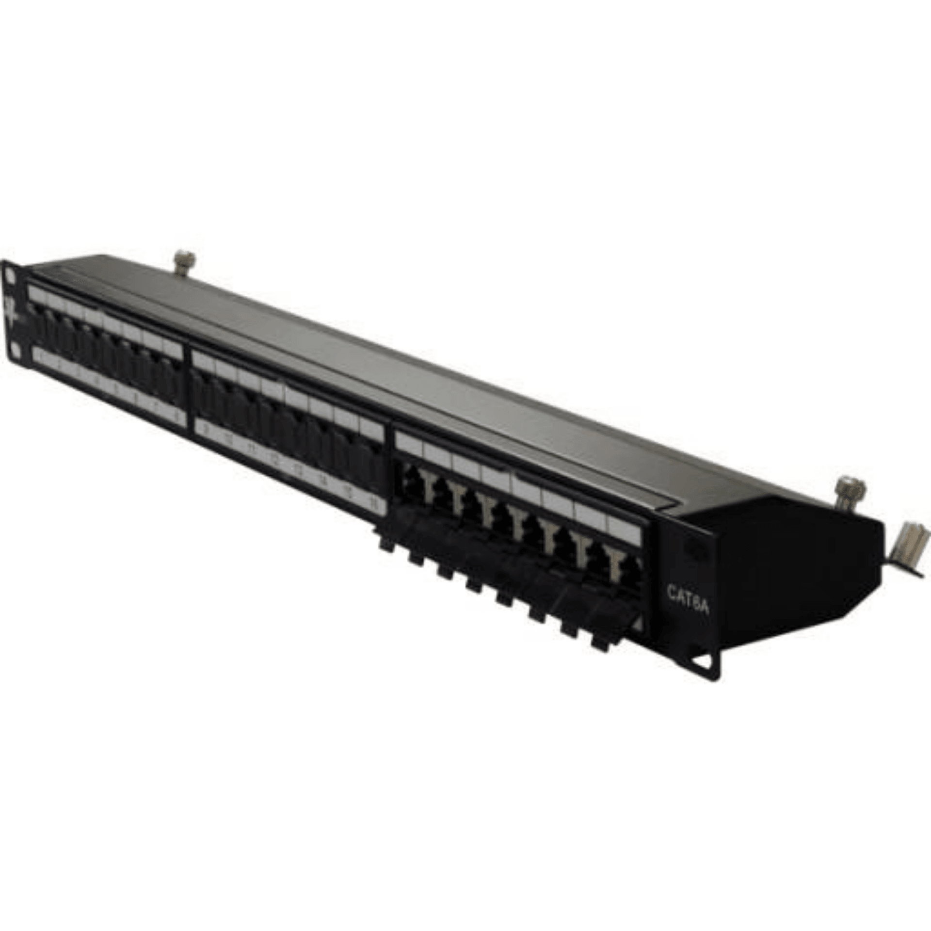 24 port CAT6A Shielded Patch Panel - Krone Type Terminal - J2R Cabling Supplies 