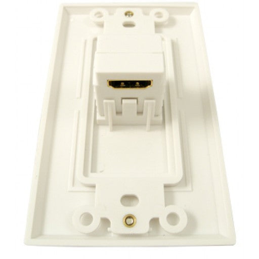 HDMI 1 Port Wall Plate 90 Degree - White - J2R Cabling Supplies 