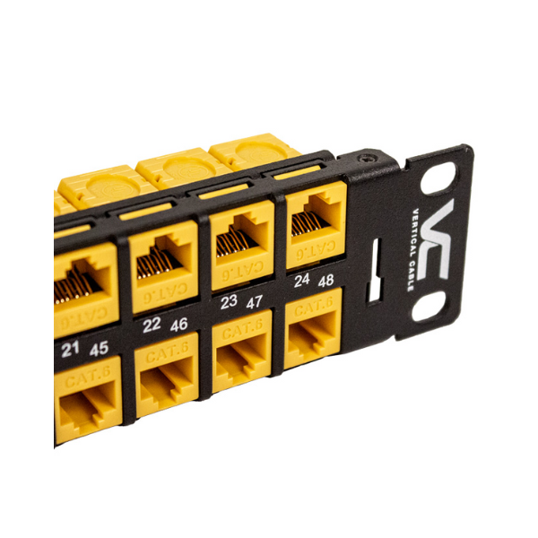 High-Density Blank Rack Mount Panel, 48 Port Keystone Module - 1U - Black - J2R Cabling Supplies 