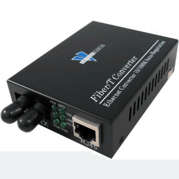 2Km 10/100 Base-TXFX Bridge Multi-Mode Media Converter - ST Connector - J2R Cabling Supplies 