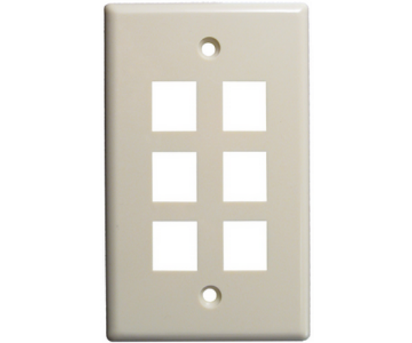 6 Port Wall Plate - J2R Cabling Supplies 