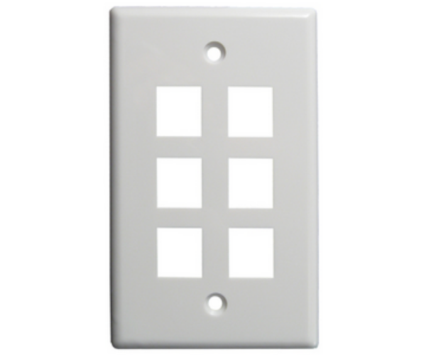 6 Port Wall Plate - J2R Cabling Supplies 