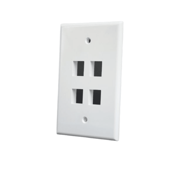 4 Port Wall Plate - J2R Cabling Supplies 