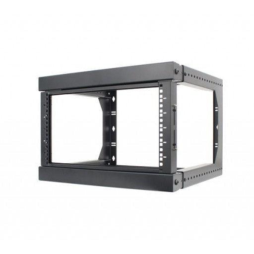 6U Open Wall Mount Frame Rack with Hinge - J2R Cabling Supplies 