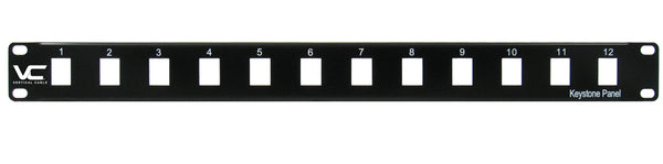 Blank Patch Panel - 12 Port - Black - J2R Cabling Supplies 
