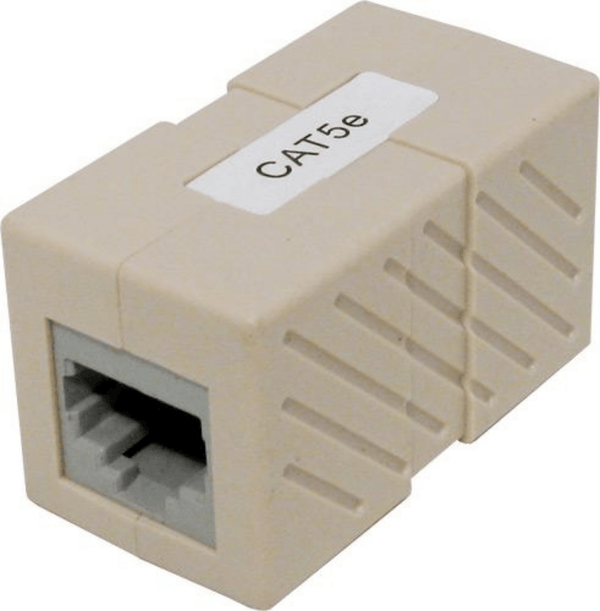 CAT5E RJ45 to RJ45 Inline Coupler Available in White or Ivory UL Listed