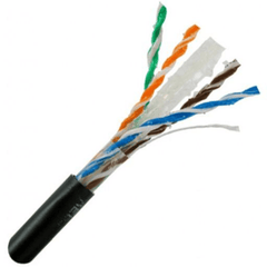CAT6 550MHz Direct Burial Outdoor Cable 1000ft. Gel Filled - Black