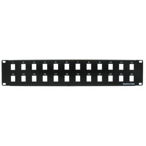 Constructed from heavy-duty 16-gauge steel. Accepts either 10/24 or 12/32 screws Durable black powder coat finish Universal mounting for either left or right hinging and easy panel access Allowing convenient wall mounting of patch panels Takes 2U of space Bezels, Jacks or Inserts NOT Included