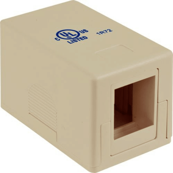 Blank Surface Mount Box, 1-Port - J2R Cabling Supplies 