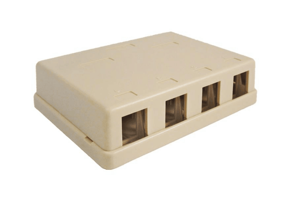 Blank Surface Mount Box, 4-Port - J2R Cabling Supplies 