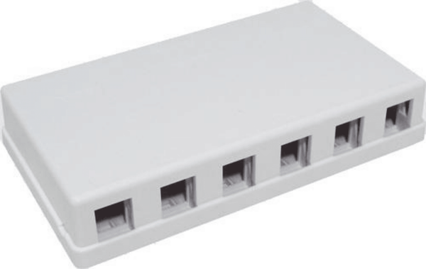 Blank Surface Mount Box, 6-Port - J2R Cabling Supplies 