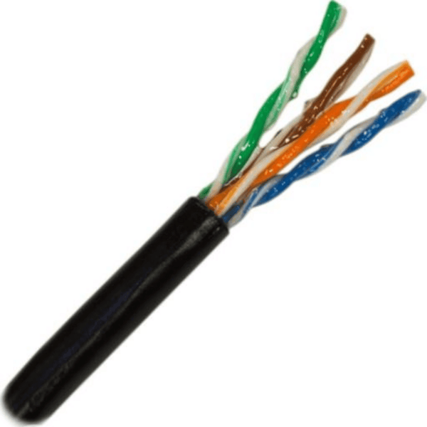 CAT5E 350MHz Direct Burial Outdoor Cable 1000ft. Gel Filled - Black - J2R Cabling Supplies 