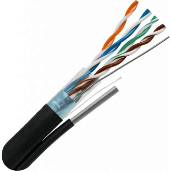 CAT5E Aerial Rated Shielded Outdoor Cable with Messenger - J2R Cabling Supplies 