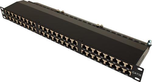 CAT5e Shielded 48 Port Ethernet Patch Panel - Krone Type - J2R Cabling Supplies 