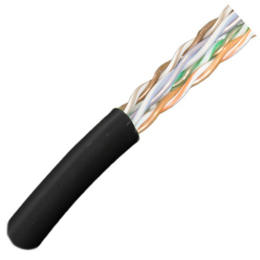 CAT5E Outdoor Cable 350MHz, 24AWG, UTP, 4 Pair, Solid Bare Copper, 2000ft. Uncut