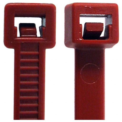 Plenum Cable Ties 15.4" - 50lb. - 100 Pack - Red - J2R Cabling Supplies 