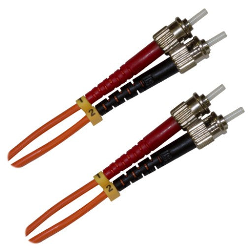 ST-ST MultiMode Duplex Fiber Patch Cable - J2R Cabling Supplies 