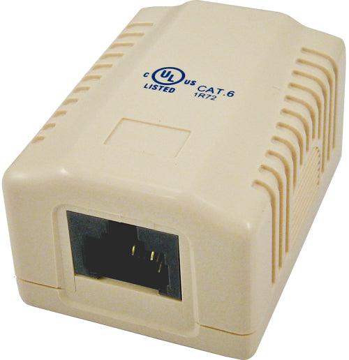 Surface Mount Box with 1 Cat5e Jack - J2R Cabling Supplies 