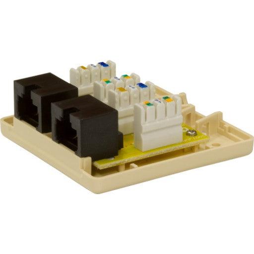 Surface Mount Box with 2 Cat6 Jacks - J2R Cabling Supplies 